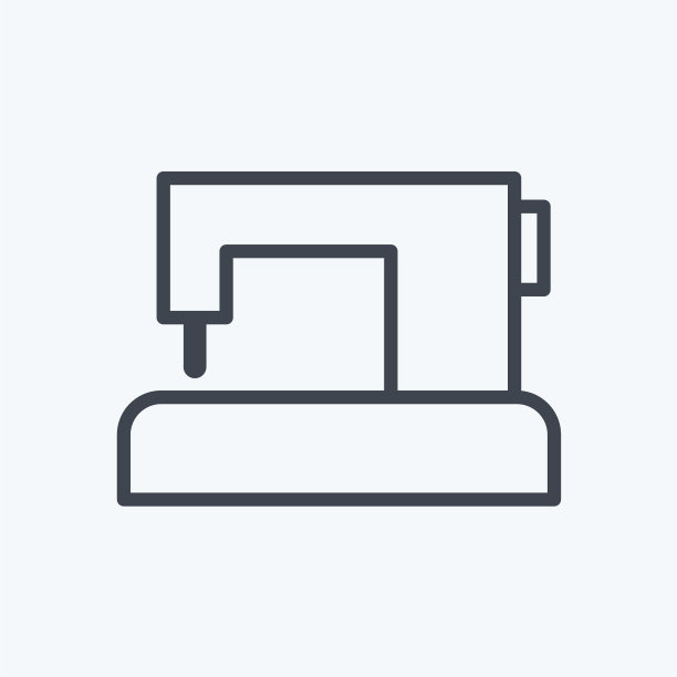 缝纫机图标在潮流线风格孤立图片下载