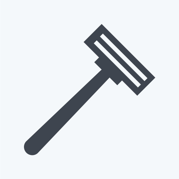 剃须刀片图标在时尚的字形风格孤立图片下载