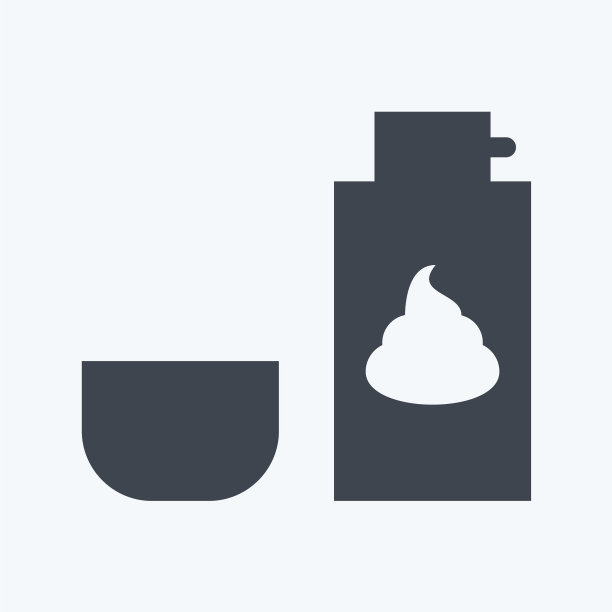 剃须膏图标在时尚的字形风格孤立图片下载