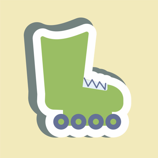 贴纸溜冰鞋-简单的可编辑笔画图片下载