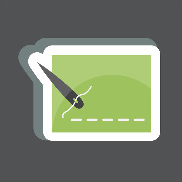 缝线贴纸在新潮孤立上图片下载