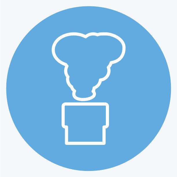 有毒气体释放图标在时尚的蓝色眼睛图片下载