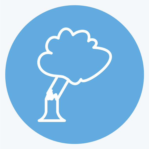 树下降图标在时尚的蓝色眼睛的风格图片下载