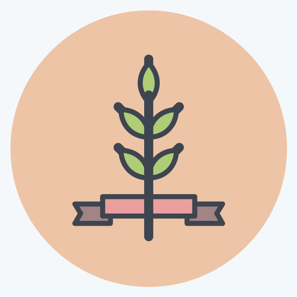 小麦图标在时尚色彩搭配风格孤立上图片下载