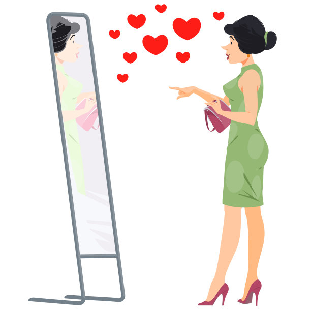 自恋的女人性格照镜子图片下载