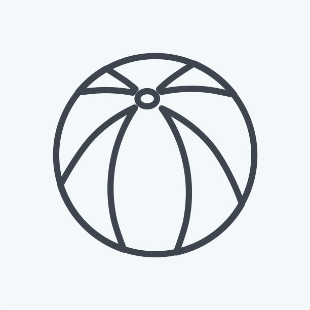 球图标在时尚的线条风格孤立上软图片下载