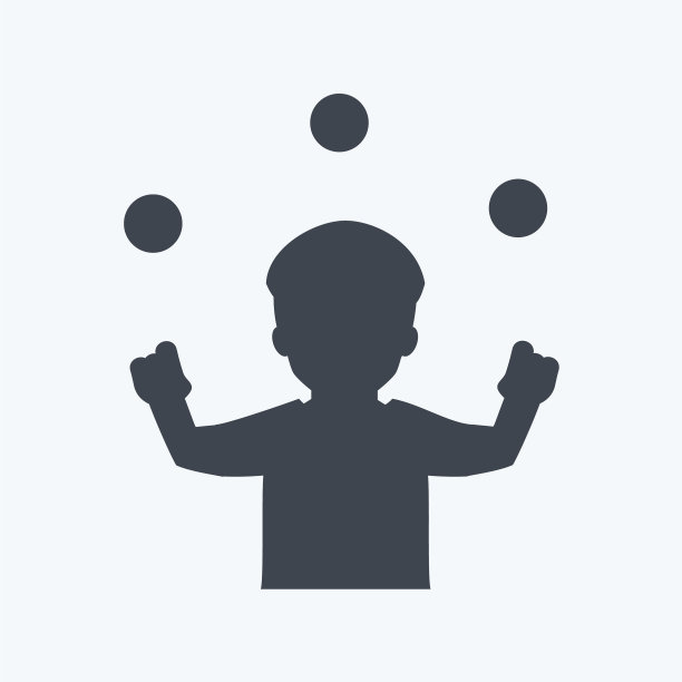 球杂耍图标在时髦的字形风格孤立图片下载