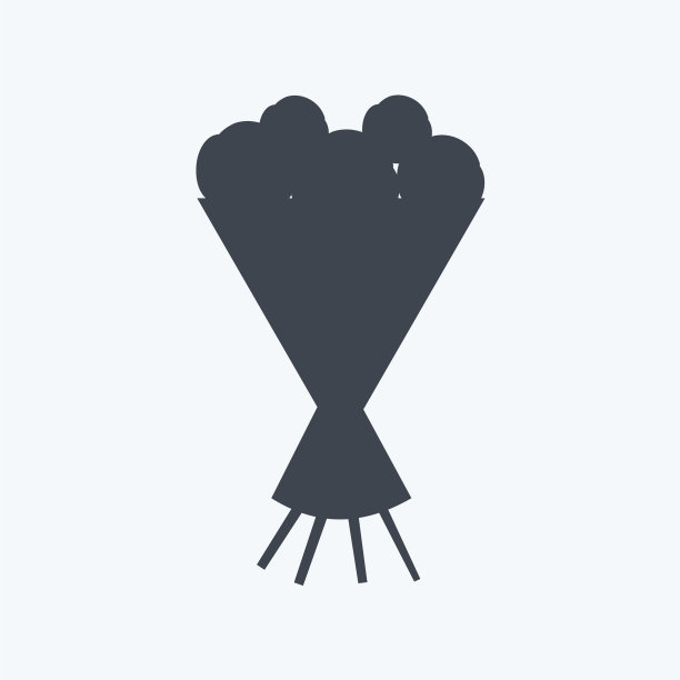 花束我的图标在时髦的字形风格孤立上图片下载