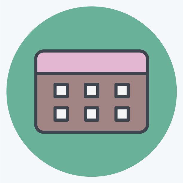 日历图标在时尚的颜色搭配风格孤立图片下载