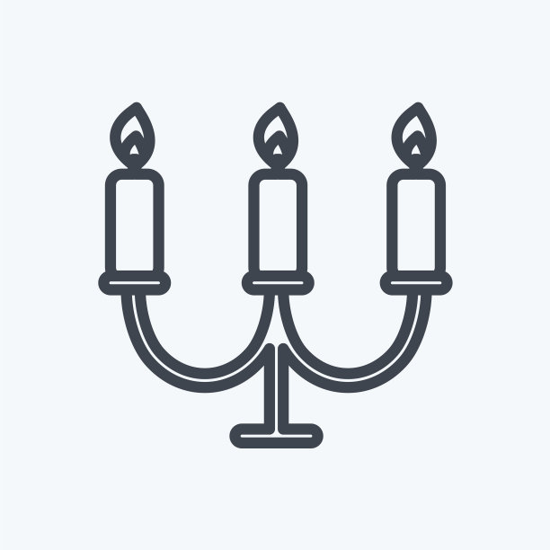 蜡烛图标在时尚线风格孤立上图片下载