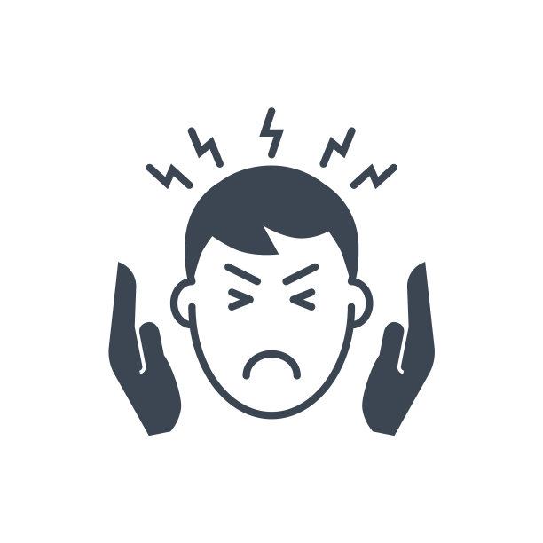 头痛相关的字形图标图片下载