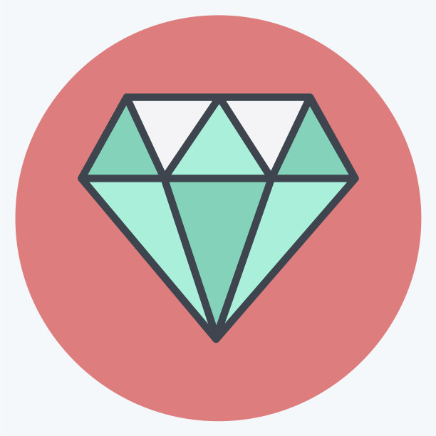 钻石图标在时尚的颜色伴侣风格孤立图片下载