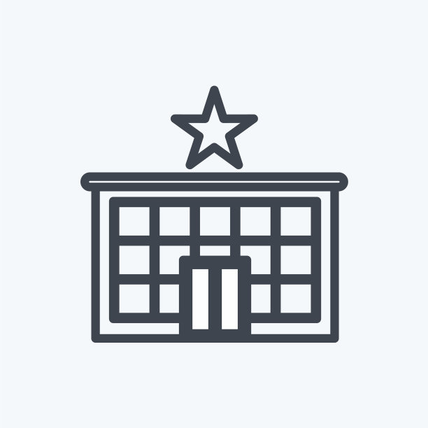 五星级酒店图标在时尚的线条风格图片下载