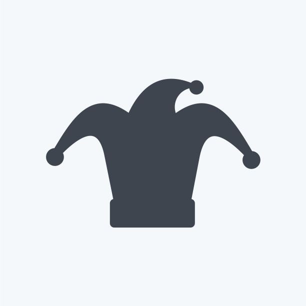 傻瓜帽图标在时髦的字形风格孤立上图片下载