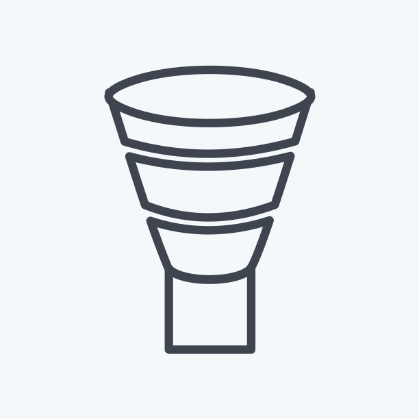 漏斗图图标在时髦的线条风格孤立图片下载