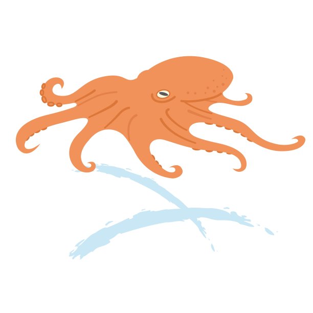 日本风格的章鱼插图图片下载