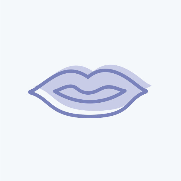 嘴唇图标在时尚的两种色调的风格孤立上图片下载