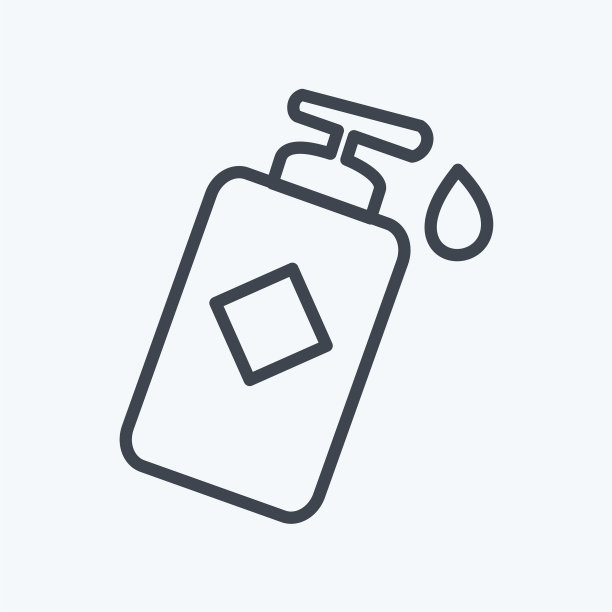 乳液瓶图标在潮流线风格孤立图片下载