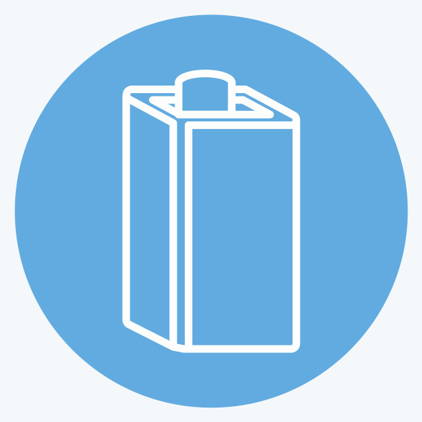 牛奶盒子图标在时尚蓝色眼睛风格孤立图片下载