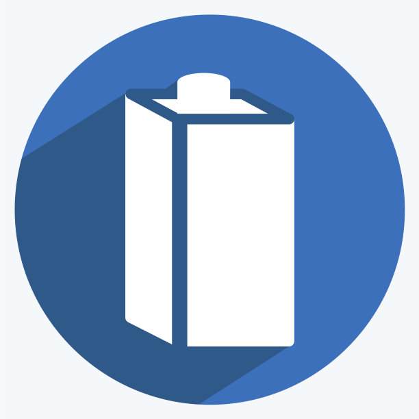 牛奶盒子图标在潮流长影子的风格图片下载