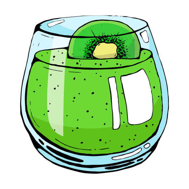 向量绿色奶昔与猕猴桃图片下载