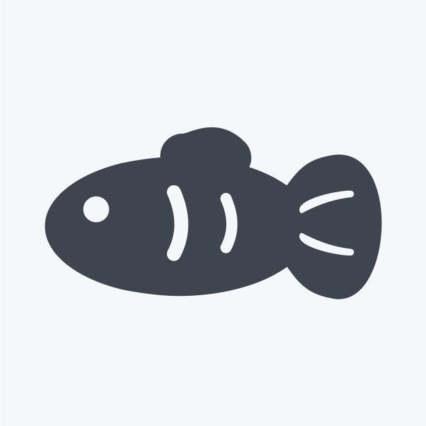 宠物鱼ii图标在时尚的字形风格孤立图片下载