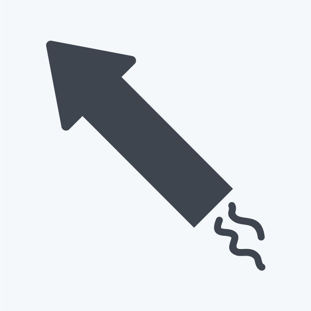 火箭图标在时髦的字形风格孤立上图片下载