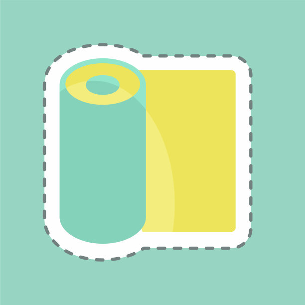 轧垫贴纸在潮流线切割孤立上图片下载