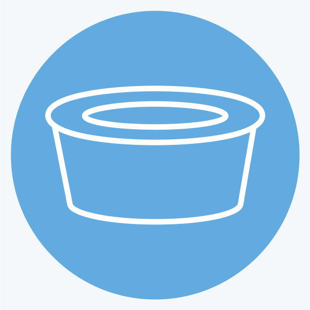 汤锅图标在时尚蓝色眼睛风格孤立图片下载