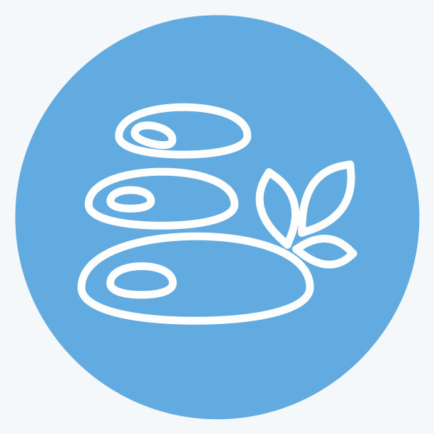 石头图标在时尚的蓝色眼睛的风格孤立上图片下载