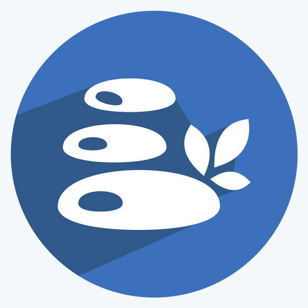 石头图标在时尚长阴影风格孤立图片下载