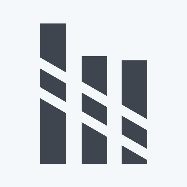 条纹酒吧图标在时尚的字形风格孤立图片下载