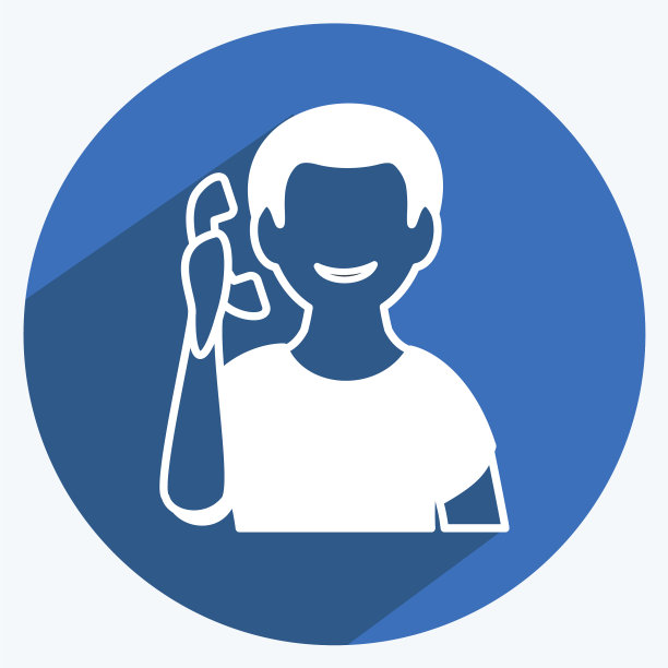 通话电话图标在时尚的长影子风格图片下载