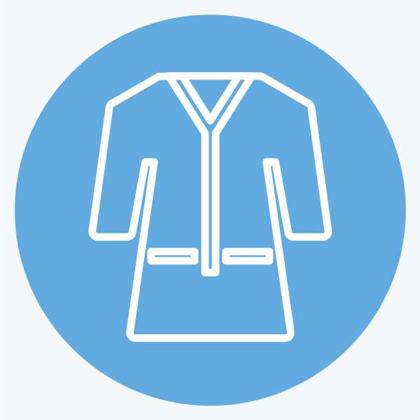 毛巾长袍图标在时尚的蓝色眼睛的风格图片下载