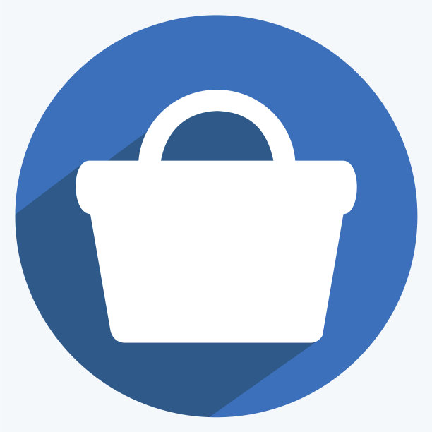 菜篮子图标在时尚的长影子风格图片下载