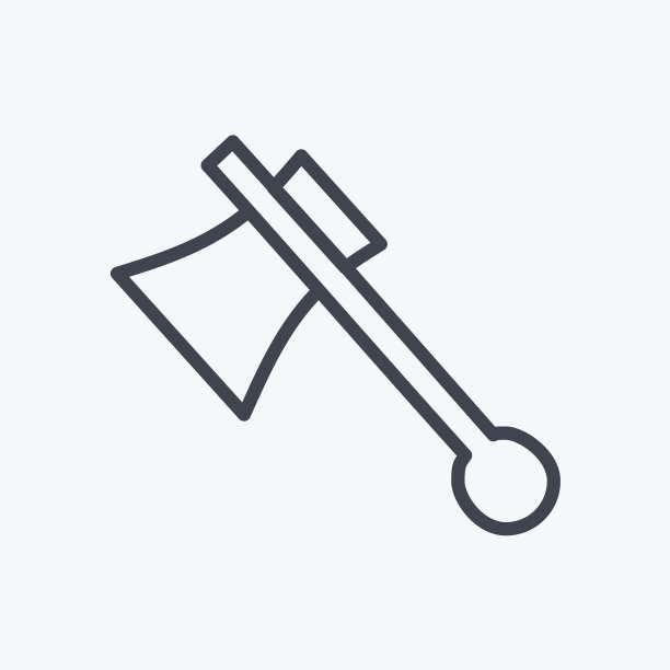 木雕图标在时尚的线条风格孤立上图片下载