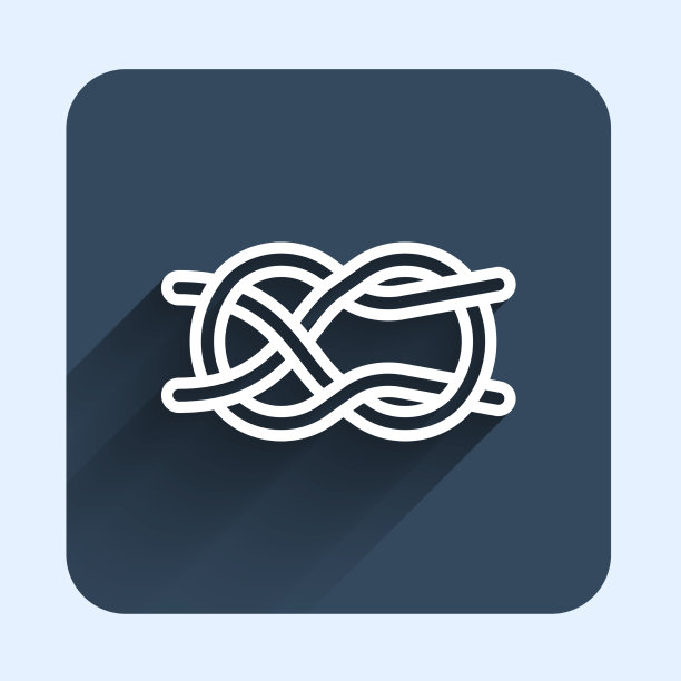 白线航海绳结图标孤立与图片下载