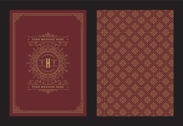 复古装饰贺卡书法华丽图片下载