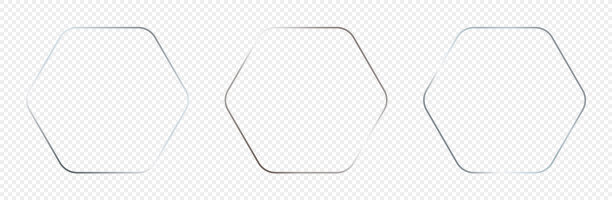 银色发光圆形六边形框架图片下载