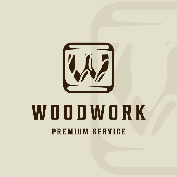 首字母w为木工标志复古图片下载