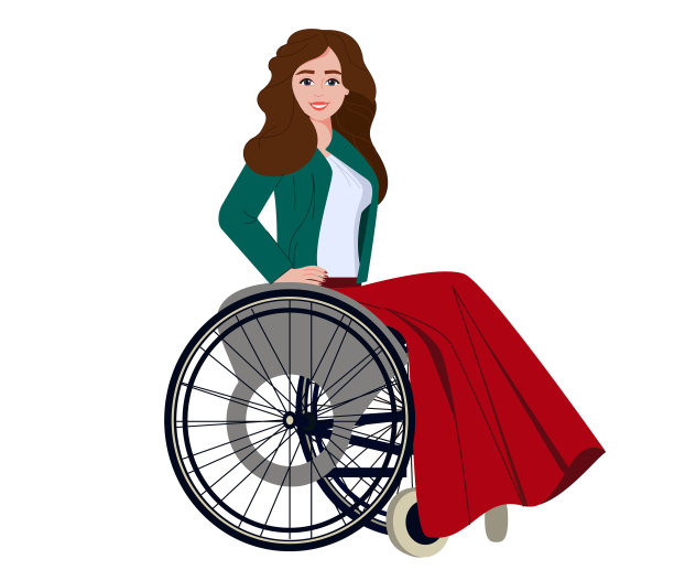坐在轮椅上的残疾女孩图片下载