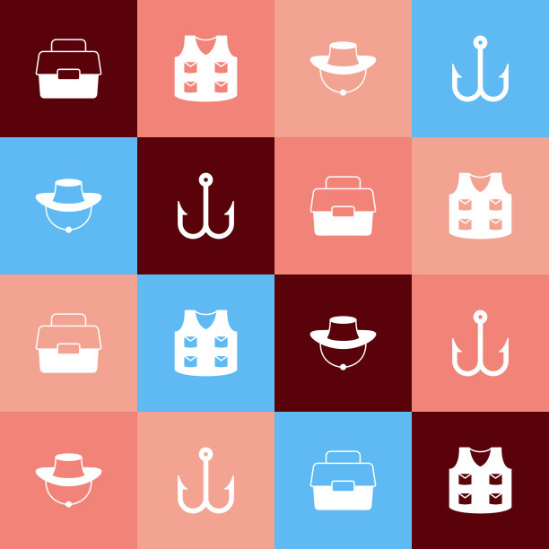 设置流行艺术的案例或盒钓鱼图片下载