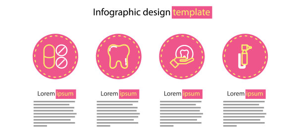 设置线牙钻和止痛药图标图片下载