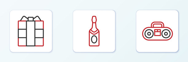 设置线家庭音响与两个扬声器礼盒图片下载