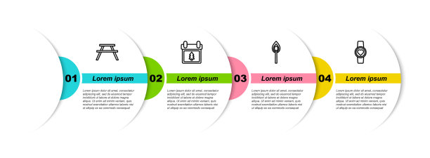 设置线野餐桌与长椅日历树图片下载