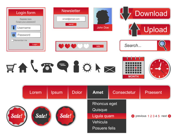 网页设计元素的集合图片下载