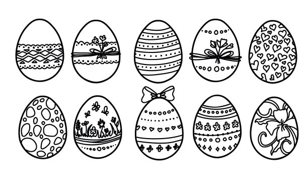 涂鸦复活节彩蛋套装图片下载