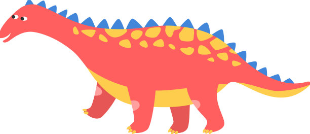 可爱的卡通恐龙在白色背景图片下载