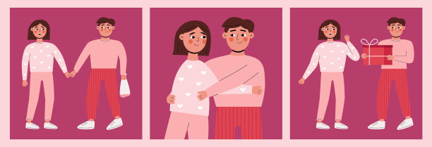 让相爱的情侣摆出不同的姿势图片下载