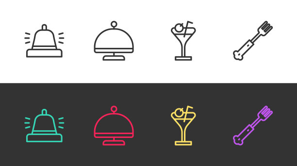 设置有托盘的酒店服务铃图片下载